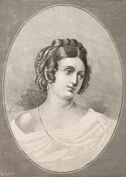 Portret van Costanza Monti (1792-1840), Italiaanse dichter, gravure door Centenari uit L