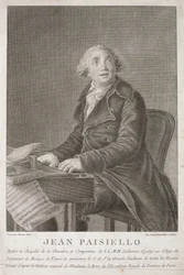 Portret van Giovanni Paisiello (1782-1840) gegraveerd door Vincent Aloja
