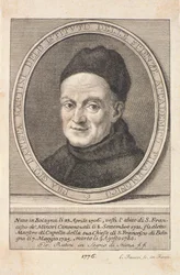 Portret van Padre Giovanni Battista Martini (1706-84) gegraveerd door Faucci, 1776