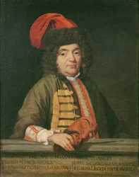 Portret van Philippe Emmanuel de Coulanges gekleed voor carnaval