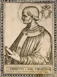 Portret van Paus Simplicius, c.1760 (gravure)