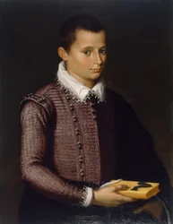 Portret van een Jongen met een Boek