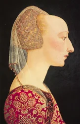 Portret van een Dame in Rood