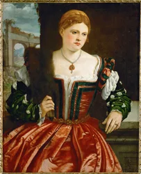 Portret van een jonge dame (schilderij op doek)