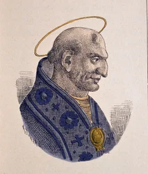 Portret van paus Adeodatus II (672-676)