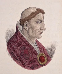 Portret van paus Conon (686-687)