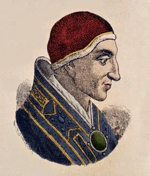Portret van paus Johannes XV (985-996)