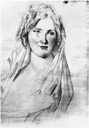 Portret vermoedelijk van Angela Pietragrua, gravin Simonetta, minnares van de Franse schrijver Stendhal, terwijl hij in Italië was, tussen september 1811 en 1815
