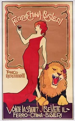 Affiche met reclame voor "Bislieri likeur" 1904 (litho)