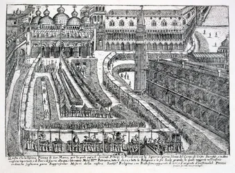 Processie voor Corpus Christi op het Piazza San Marco, 1876