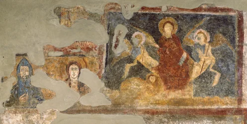 Resten van een fresco, Santa Maria Antiqua, Rome