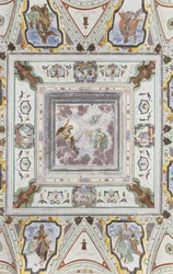 Kamer van Jupiter en Mercurius: Jupiter, Mercurius en Cupido, omringd door de vier seizoenen