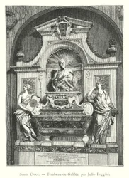 Santa Croce, Graf van Galileo, door Julio Foggini (gravure)