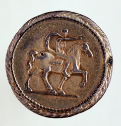 Zilveren munt (testone) uit Ferrara: regering van hertog Ercole I d