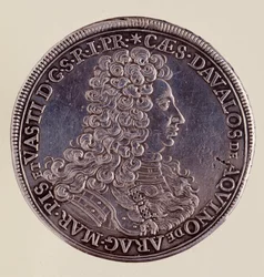 Zilveren munt (thaler) uit Napels: Cesare Michelangelo d