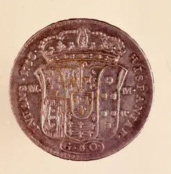 Zilveren piastra uit Napels: regering van Karel III van Spanje (1750)