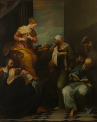St. Catharina in discussie met de rechters, c.1650-1710