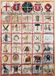 Symbolen van kunst en ambachten van de stad Orvieto