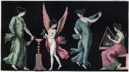 De Bacchanten - de Bacchanten - gravure uit ‘Gebruiken en gewoonten van alle volkeren van het universum. Of geschiedenis van het bestuur, de wetten, het krijgswezen en de godsdienst van alle naties vanaf de verste tijden tot heden’ 1856