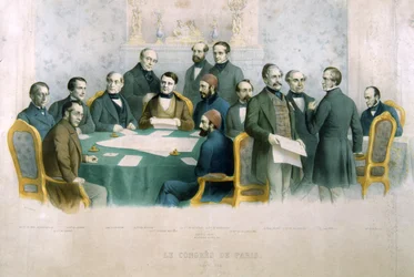 Het Congres van Parijs, maart 1856, illustratie uit De Geschiedenis van Italië