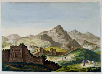De Grote Muur van China, uit Le Costume Ancien et Moderne door Jules Ferrario, gegraveerd door Gaetano Zancon (1771-1816) c.1820