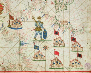 Het Koninkrijk Frankrijk, uit een nautische atlas, 1646