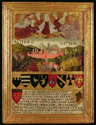 De Maagd die Siena beschermt tegen de aardbeving van 1466