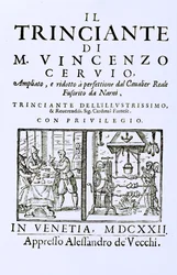 Titelpagina van een Italiaans kookboek, uitgegeven in Venetië, 1622