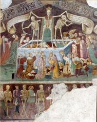 Triomf van de dood en dodendansen (detail, na restauratie)