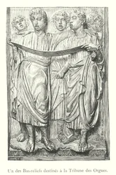 Een van de Bas-reliëfs bestemd voor de Orgeltribune (gravure)