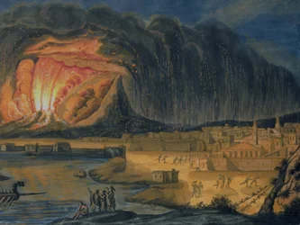 Vesuvius Uitbarsting Nabij Napels, ca.1815