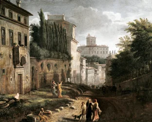 Uitzicht op de San Bonaventura-straat op de Palatijnse heuvel in Rome