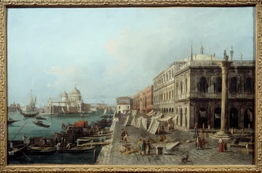 Uitzicht op de pier voor de Zecca in Venetië in de 18e eeuw