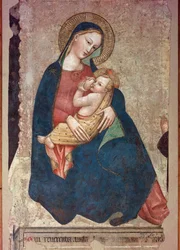 Maagd Maria voedt Jezus