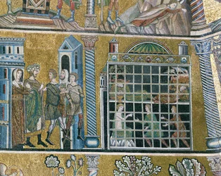 Jozef in de gevangenis gegooid (mozaïek)