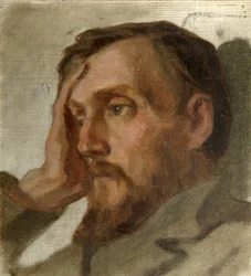 Portret van de literaire criticus en filosoof Vissarion G. Belinsky, 1811-1848, 1879