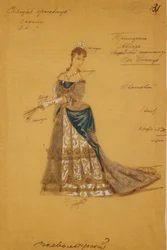 Kostuumontwerp voor het ballet Doornroosje van P. Tsjaikovski, 1887