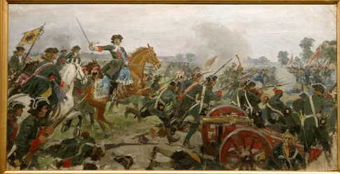 Slag bij Poltava in 1709.