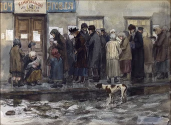 Wachten om een achtste pond brood te ontvangen door Vladimirov, Ivan Alexeyevich