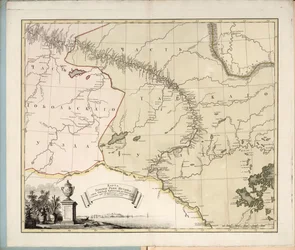 Kaart van de stroom van de Irtysh-rivier van de Omsk-vesting naar Tobolsk, 1780