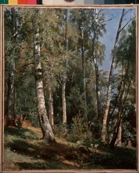 Berkenbosje, schilderij van Ivan Ivanovitsj Sjisjkin (Chichkine) (1832-1898)