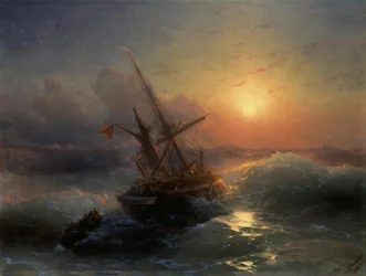 I.K. Aivazovsky, Het Scheepswrak / Schilderij, 1888