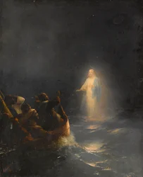 Jezus loopt over het water, door Ivan Konstantinovich Aivazovsky (1817-1900)