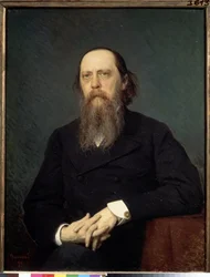 Portret van de schrijver Mikhail Saltykov-Shchedrin