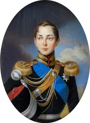 Miniatuur van tsarevitsj Aleksandr Nikolajevitsj van Rusland.