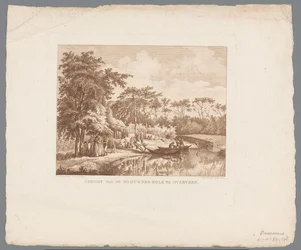 Gezelschap aan de oever van de Brouwerskolk te Overveen