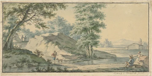 Landschap met bruggetje