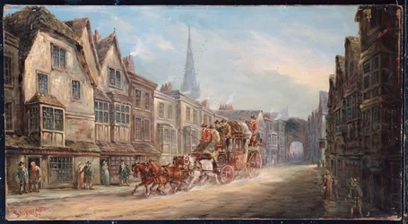 De Royal Mail van Londen naar Exeter die door Salisbury gaat, 1895