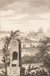 Gedenkteken voor Hans Jakob Paludan. Titelblad voor "Beschrijving over de stad Kalundborg"