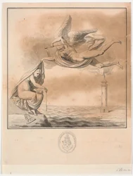 Ontwerp voor titelgravure voor P. Løvenørns Anviisning voor de Seilende in Kattegattet